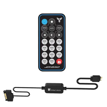 

JONSBO 5V 3Pin AURA RGB Controller SATA Power Supply Memory Light Stripe Remote Control for PC Case Lighting Memory Cooling Vest
