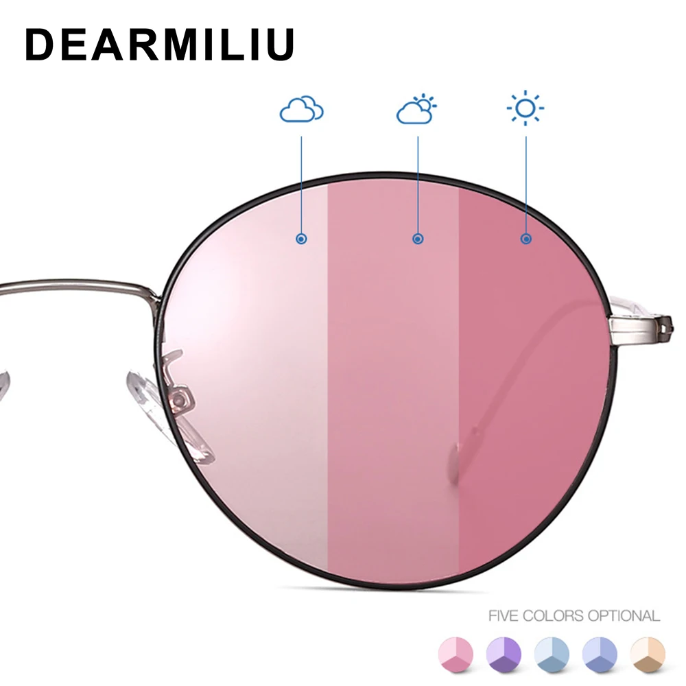 Новинка 2020 солнцезащитные очки DEARMILIU в круглой оправе стиле ретро очки-хамелеоны