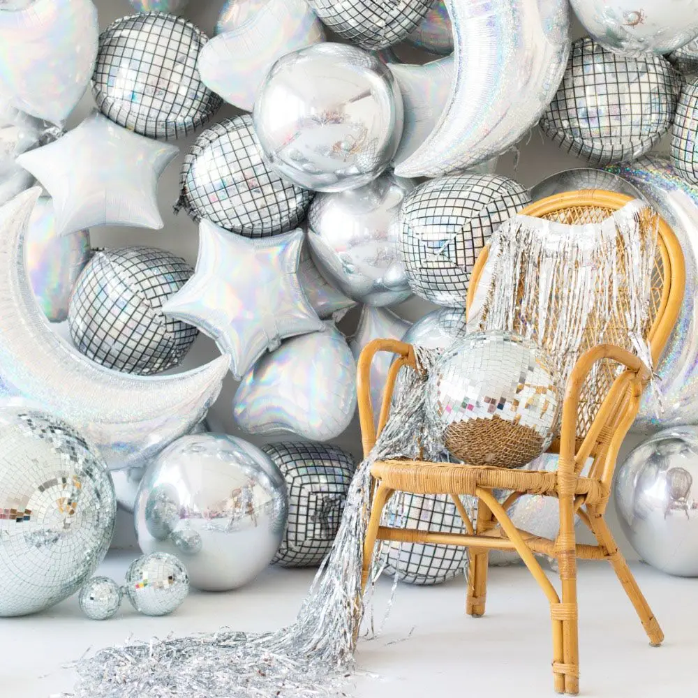 5pcs Aluminium Foil Balloons 4D Disco Balloon for Birthday Party Wedding Bar Photo Props Kids Toys Living Room Decoration