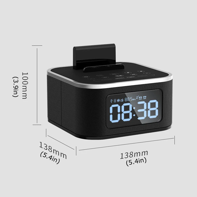 Прикроватный Мини светодиодный Будильник Bluetooth динамик стерео музыкальный плеер