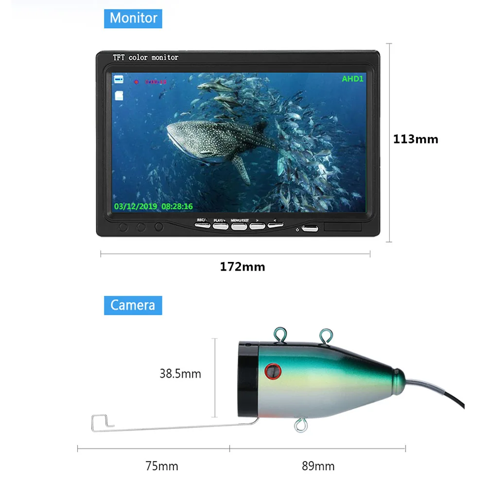 Камера для подводной рыбалки DVR камера HD экран 1280*720 15 белых светодиодов + детской