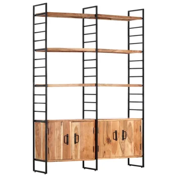 

vidaXL 4-Tier Bookcase 124x30x180 cm Solid Acacia Wood