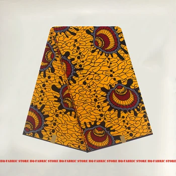 

100%Soft Nigerian African Wax Dye Block Printed Cotton Fabric Veritable Breathable Women Dress For Sewing By The Yards V-L 64