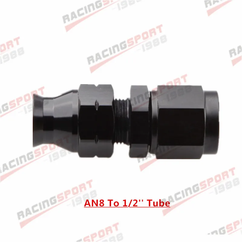BLACK Алюминиевые AN6 AN8 мама до 5/1" 3/8" 1/" тюбики фитинги жесткие линейные адаптеры - Цвет: BLACK