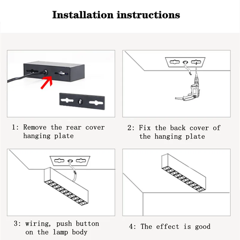 Dimmable Ceiling lamp LED down light 10W20W30W 40W line light strip creative linear strip living room corridor light recessed downlight
