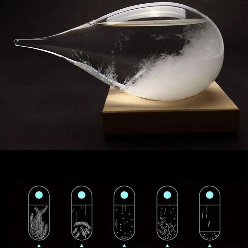 

Weather Forecast Colorful Crystal Bottle Drop Water Shape Storm Glass Gift