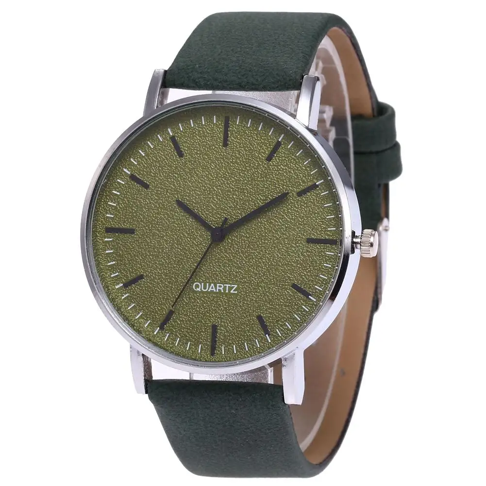 

Luxury Women Men Fashion Wristwatch No Numbers Round Dial Faux Leather Band Couple Students Quartz Wrist Watch Gift Dropshipping