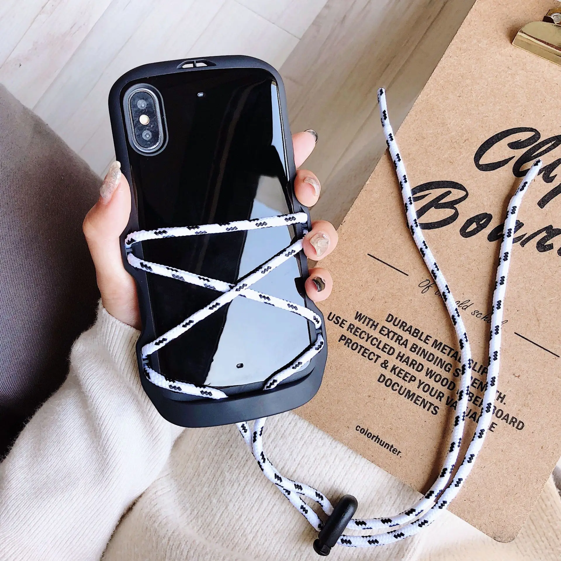 Lanyard Strap Case For iPhone X XR XSMAX Holder Universal Soft TPU Elastic Rope Sports Activity Neck Cover Sling | Мобильные