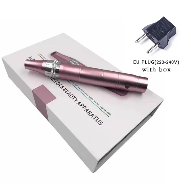 EU plug with box Электрическая Дерма ручка, беспроводное устройство, тату, микроблейдинг, Дерма, иглы для татуировки, Dr, ручка, пистолет, мезотерапия, макияж лица, уход за кожей - Габаритные размеры: EU plug with box
