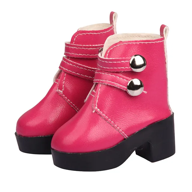 Doll High Heel Shoes Boots Fit for 1/3 BJD Doll Accessories Shoes for Our Generation Toys for 60CM Dolls Rose Red