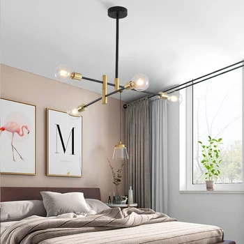 

New Modern Nordic Black Chandelier Lighting LED 8 Lights Chandeliers Indoor Light Fixture Not Included Bulbs Home Lighting 2020