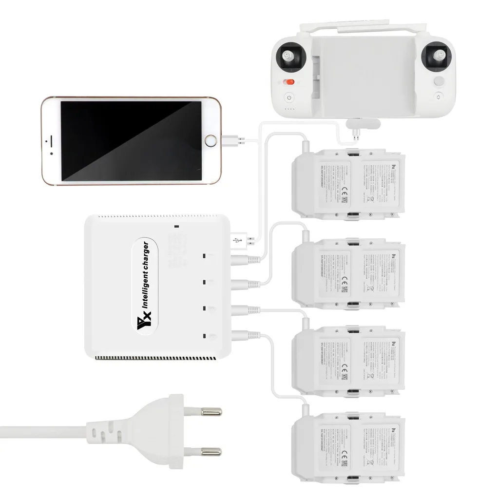 EU Ouhaobin зарядное устройство для Xiaomi FIMI X8 SE мульти зарядное устройство аккумулятора зарядка концентратор адаптер Квадрокоптер часть AU UK US EU plug 917#2 - Цвет: EU