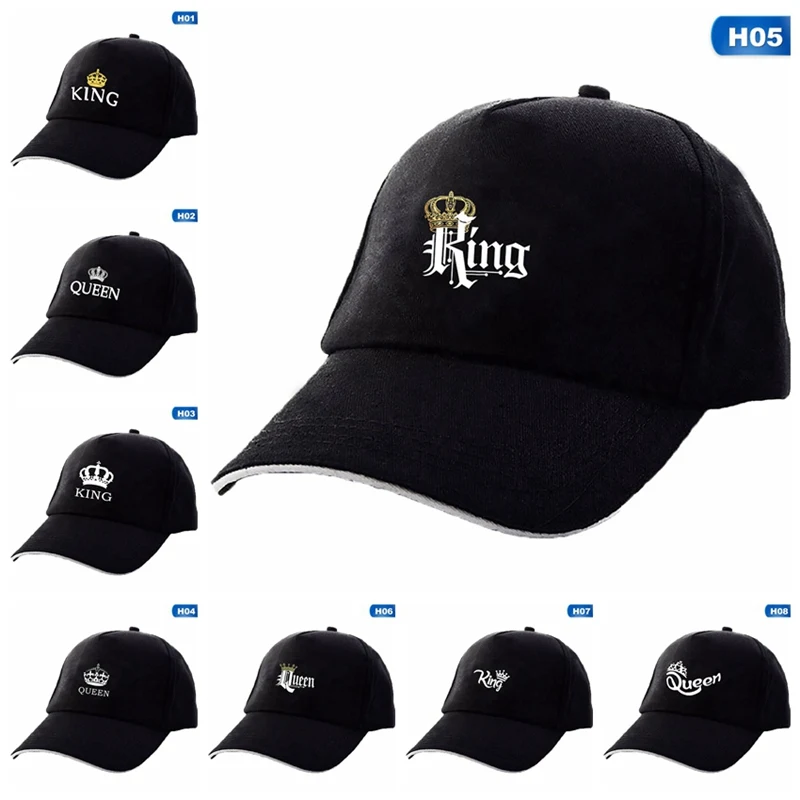 Новинка, кепки KING QUEEN, новая мода, хип-хоп бейсболки, холщовая шапка с буквенным принтом, для влюбленных, Snapback, Солнцезащитная шляпа для мужчин и женщин, шапки