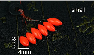 red small with card 240 шт.(40 упаковок)/карточная овальная мини-поплавок для рыбной ловли, плавающая бобы, красная/желтая/микс, яркие бусины с отверстием A248 - Цвет: red small with card