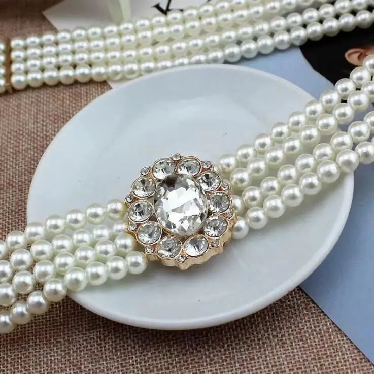 Новая мода талия эластичная застежка пояс с жемчугом для женщин ремень женский ремень аксессуары платье Cintos Mujer Кристалл женский пояс