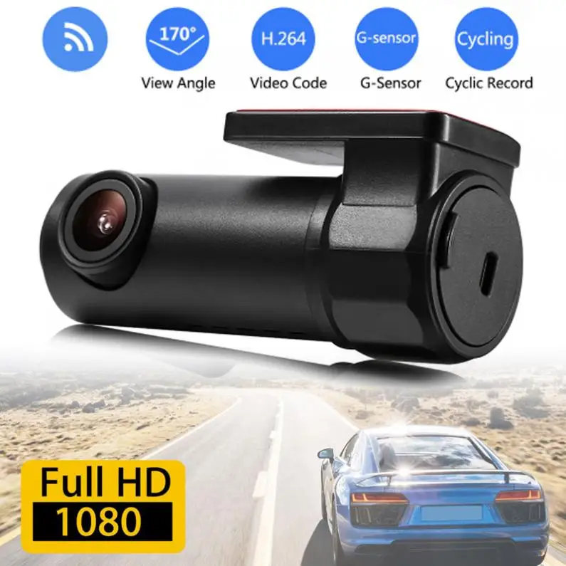 Многофункциональный Wi-Fi g-сенсор Автомобильный видеорегистратор 1080P HD ночного видения видеорегистратор Поддержка обнаружения движения/мониторинг парковки/циклическая запись