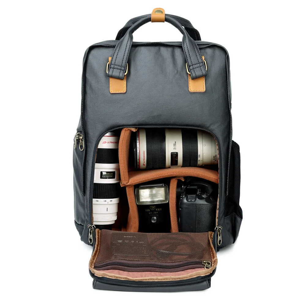 Camera Bag Professional Simple Light Camera Bag Canvas Fashion Simple Style Photography DSLR/SLR Backpack