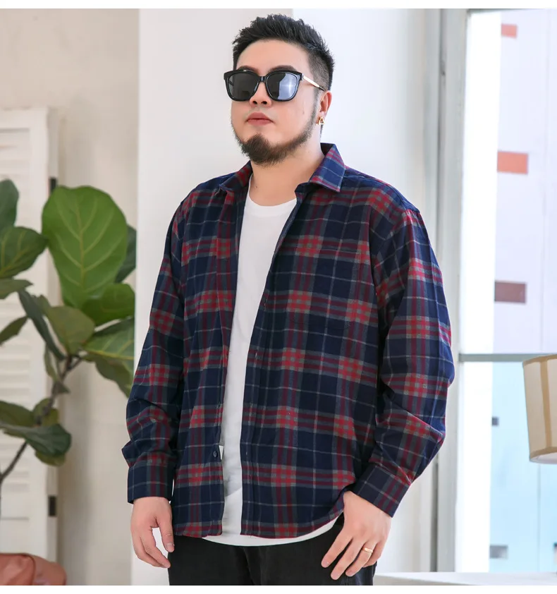 Большие размеры 6XL 7XL 8XL 9xl 10xl мужские рубашки флисовые клетчатые с длинными рукавами Плотные хлопковые мужские рубашки Формальные Большие размеры Повседневная мода