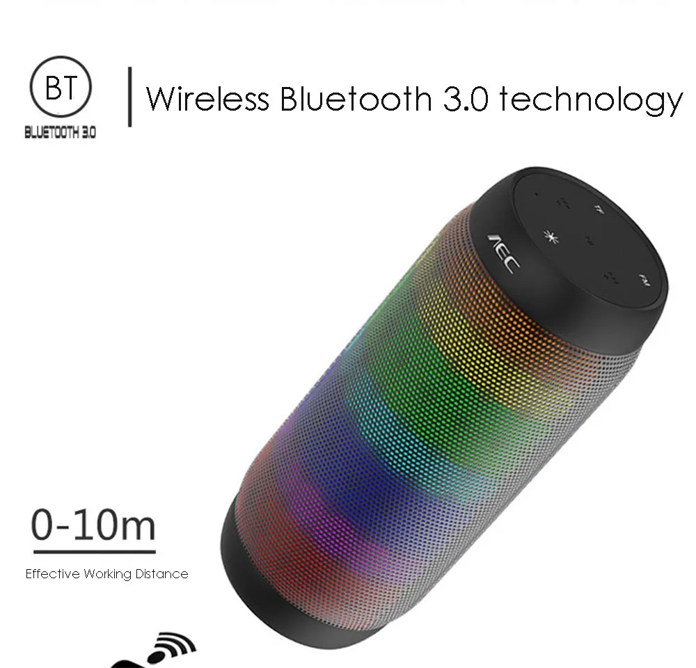 Цветной динамик с bluetooth водонепроницаемый портативный Колонка для компьютера динамик сабвуфер бас стерео музыкальный центр Поддержка FM TF AUX