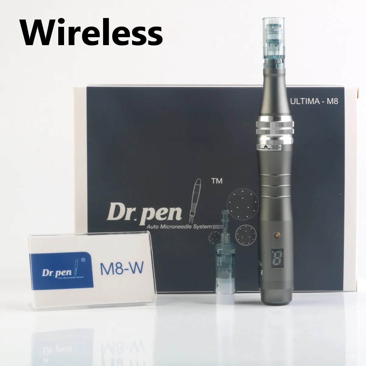 Wireless Гидра ручка M8-W/C микроиглы ручка с иглой Автоматическая Сыворотка антивозрастная терапия система Дерма красота машина уход за кожей Инструмент - Цвет: Wireless