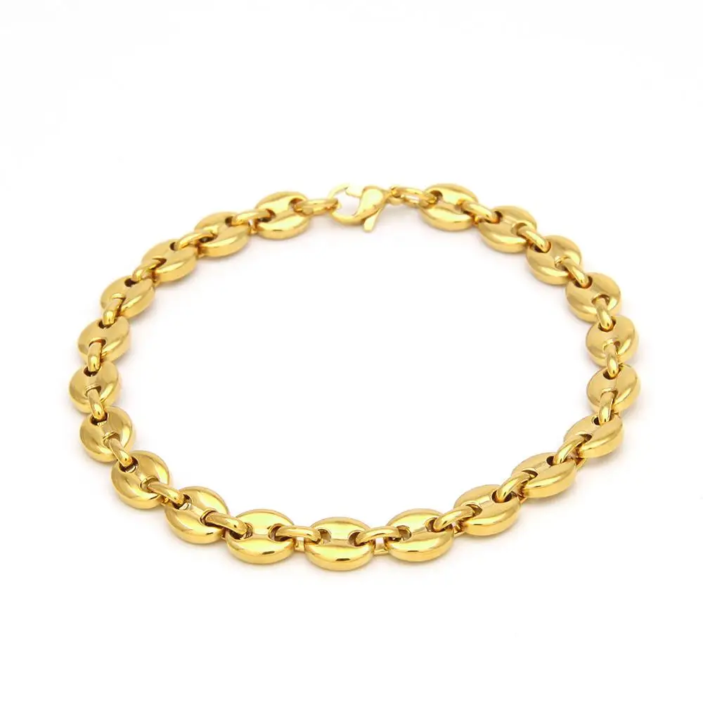 

Zciti 8Mm & 10Mm Solid Back Cuban Link Gold Silver Color Men Hip Hop Bracelets Personality Stainless Steel Jewelry