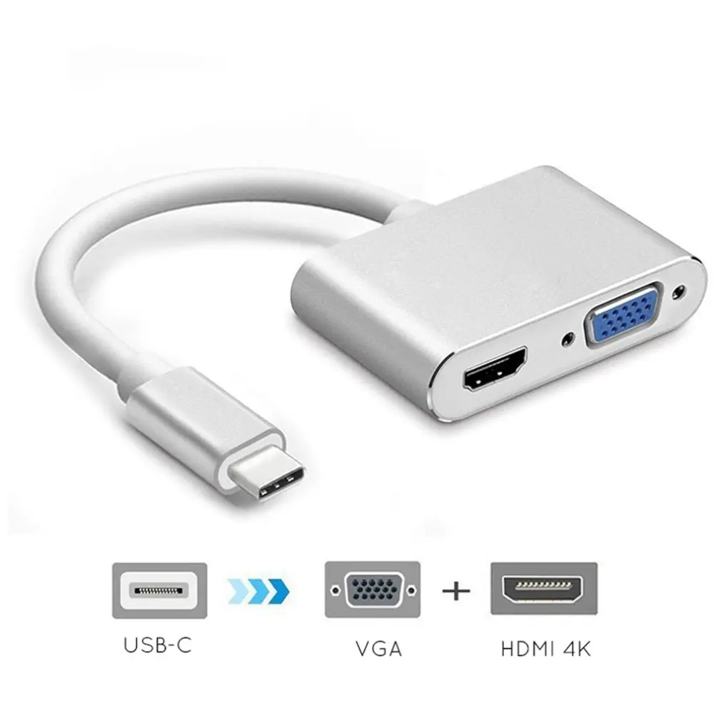 USB 3,1 type C к VGA многопортовый адаптер USB C к HDMI 4K конвертер UHD портовый концентратор