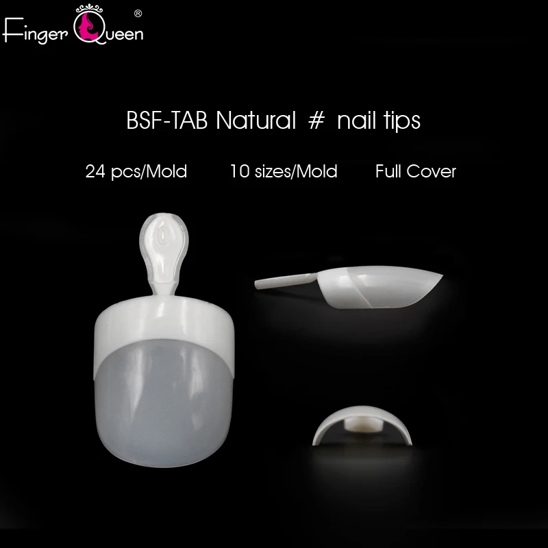 Natural FingerQueen 100 шт Клей половина искусственные ногти/прозрачный гроб накладные ногти французский Искусственный Поддельные УФ-гель для украшения ногтей - Цвет: Natural