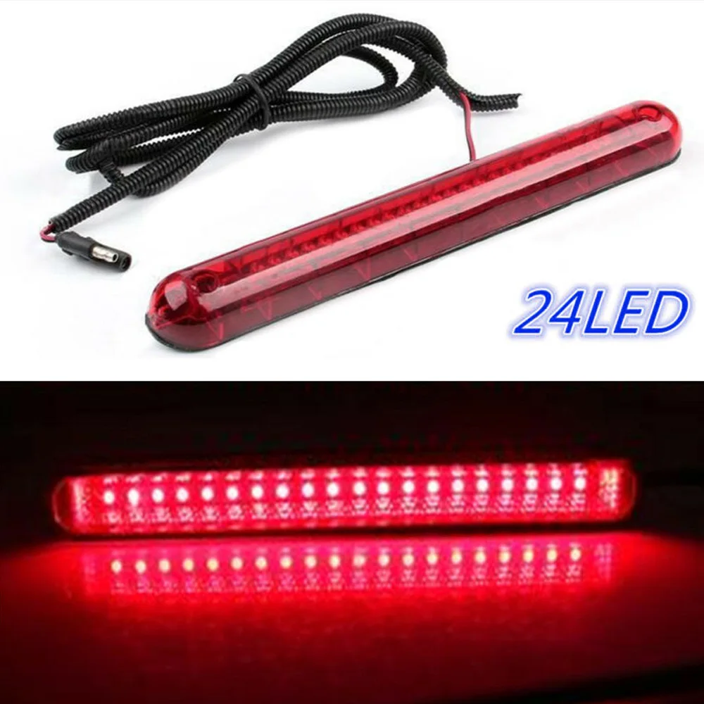

Universal 12V 24LEDs High Mount Stop Rear Tail Warning Light Lamp Red Car Auto Third 3RD Brake Light Parking Red