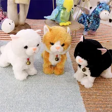Мягкие Электронные Домашние животные, управляемый звуком робот, кошки, стоячие, электрические Домашние животные, милые интерактивные игрушки, плюшевые детские игрушки для детей