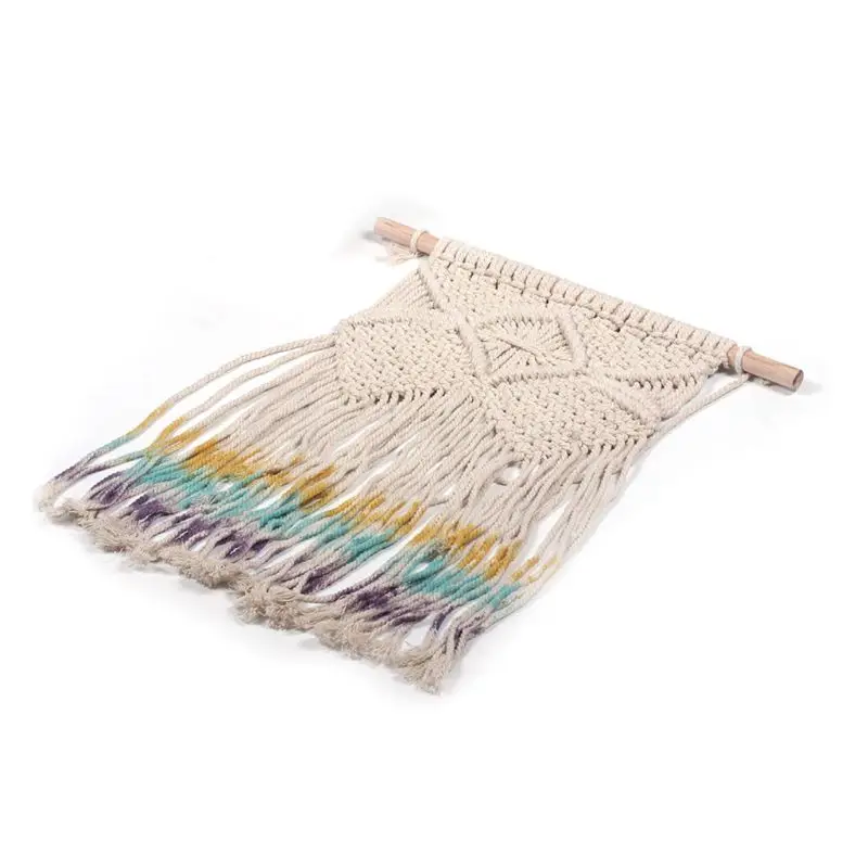 Macrame Woven Wall Hanging Tapestry Handmade Bohemian Dorm Living Rooms Decor natural materials revealing minimalism