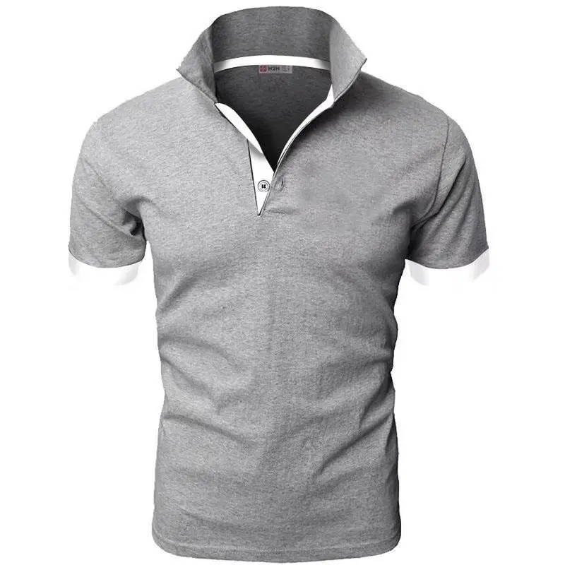 Light gray TKWLKJ мужская одежда рубашка поло 5xl мужская Повседневная тонкая дышащая летняя рубашка поло 10 цветов Hombre одноцветная с коротким рукавом - Цвет: Light gray