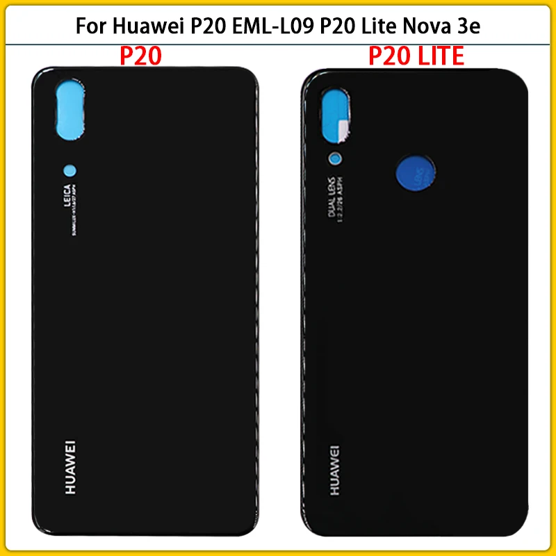 10 шт. Новинка P20 Lite задний корпус для Huawei EML L09 L29 P20Lite Nova 3e Стеклянная Крышка
