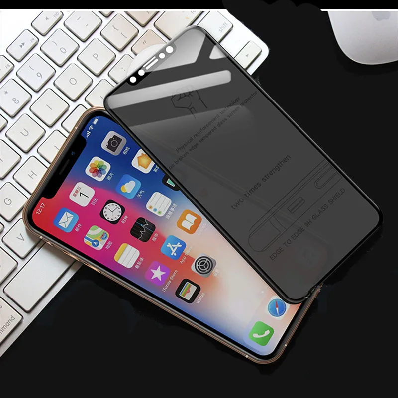 9HD Full Cover Private Screen Protector For iPhone 11 Pro X XS MAX XR 7 8 Pluse 6 6S Anti-spy Tempered Glass Soft Edage Glass
