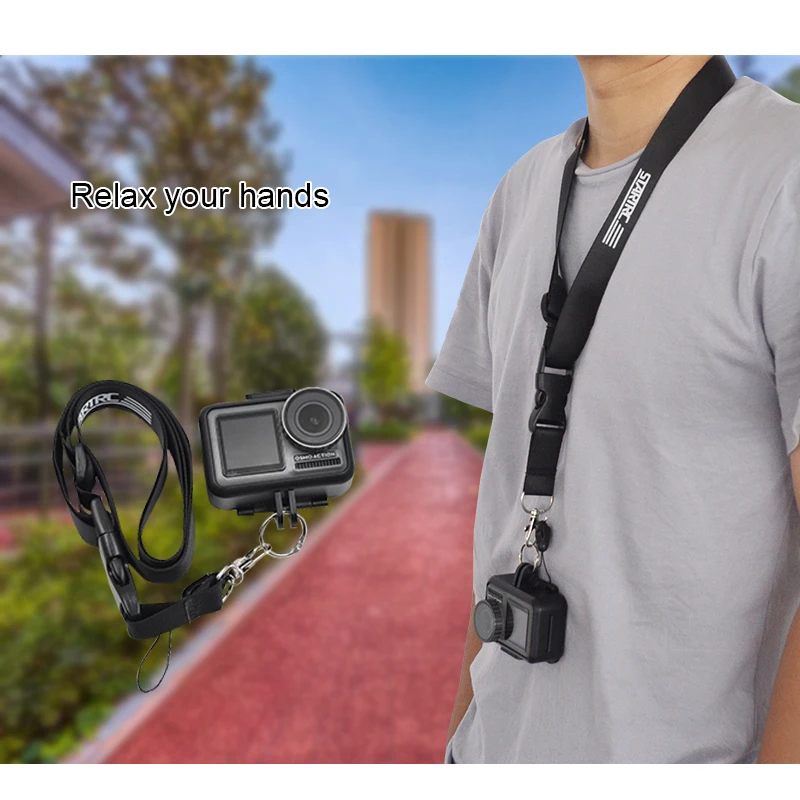   2 Color lanyard Neck Strap & Hand Wrist Border lanyard strap Set For DJI OSMO Action Gopro Sports camera Accessories (11)