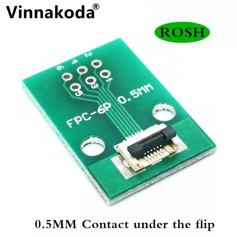 FFC FPC Adapter Board 2PCS FFC/FPC adapter board 0.5MM-6P to 2.54MM welded 0.5MM-6P flip-top connector