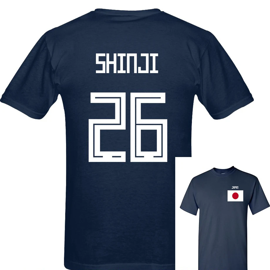 

2018 Newest Japan Shinji Number 26 Russia World Match Cup 10 Colors T Shirt Mens Fans Footballer Short Sleeve Tee Light
