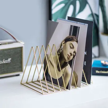 

Creative 3 Angle Holder 9-Frame School Storage Rack Office Nordic Style 9 Frame Bookcase Minimalist Iron Keep Neat Desktop