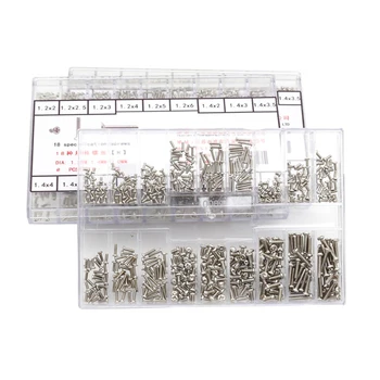 

500PCS/Set 18 Size Phillips Head Tiny Eyeglass Screws Sunglass Spectacles Watch Repair Replace Micro Screws Parts Assortment Kit