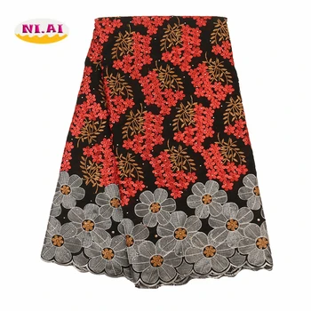 

NIAI African Dry Cotton Lace Fabric 2020 High Quality Embroidery Swiss Voile Lace In Switzerland Nigerian Lace Fabrics XY3365B-3