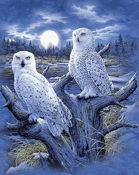 

Snowy Owls Animal Embroidery For Needlework Crafts14CT Counted Unprinted DIY Cross Stitch Kits Handmade Arts Wall Decor