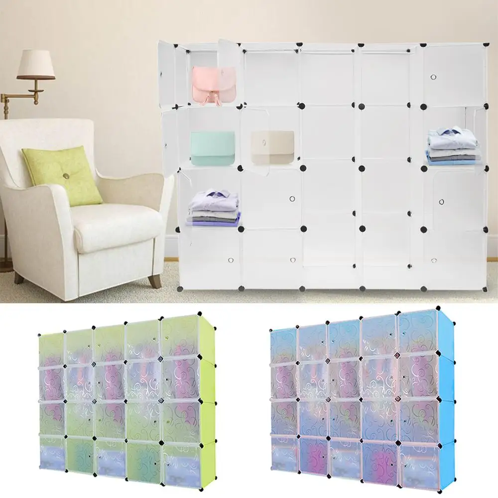 

12 Grids+2 rows wardrobes Simple Resin Storage Box Cabinet DIY Assembled Extra Large Magic Child Wardrobe HOT!