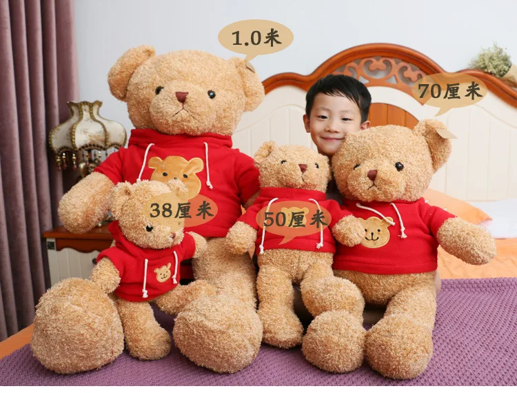 New Hot High Quality Teddy Bear With Scarf Stuffed Animals Bear Plush Toys Doll Pillow Kids Lovers Birthday Gift for Valentine's Day (3)