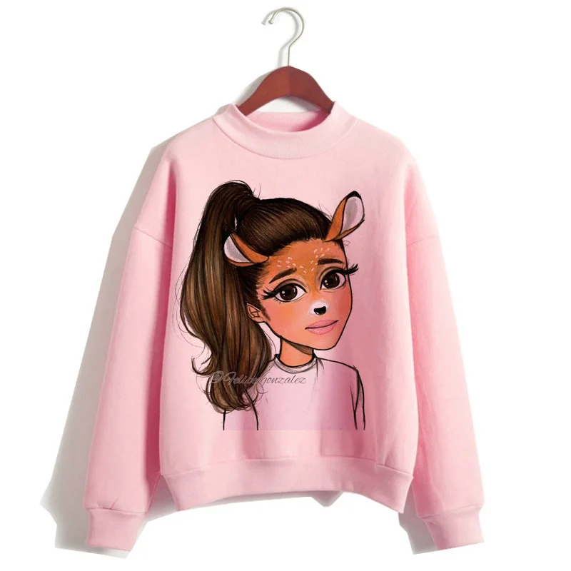 Ariana Grande/женские толстовки KPOP, модная одежда 90 s, Повседневная Толстовка, спасибо, следующий кавайный капюшон, уличная Женская одежда с капюшоном - Цвет: 430