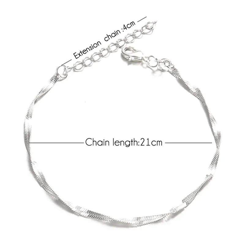 1pc Ankle Bracelet Barefoot Sandal Beach Foot Jewelry anklets for women Bohemian Simple Twisted Anklet