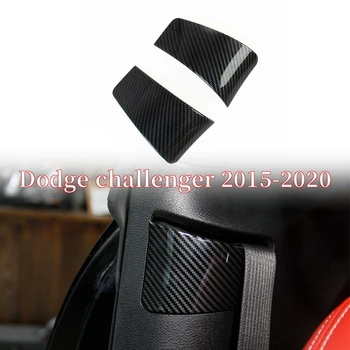 

Carbon Fiber Seat Safety Belt Button Decor Cover Trim for Dodge Challenger 2015-2020