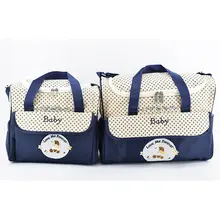 Большой Ёмкость Мумия спальный мешок 5 шт./компл. многофункциональные модные утки принты сумка через плечо сумки из натуральной кожи для беременных Для женщин