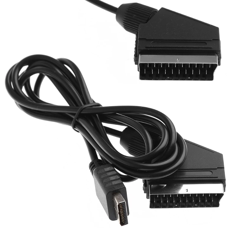 Черный 1,8 м/6 футов кабель RGB Scart AV стерео тв для Playstation PS2 Slim Line игровая консоль дополнительные кабели