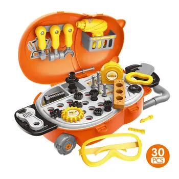 

Children's Cartoon Bear Pattern Kitchen Sink Toys Kids Pretend Toys Kitchen Repair Tools Set Kids Kitchenware Toys Kit Trolley