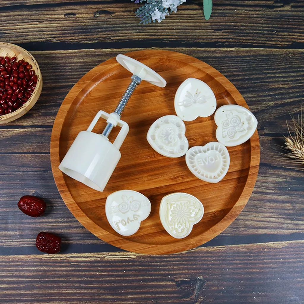 Цветы Mooncake набор форм DIY Mooncake инструменты Пластиковые Кондитерские торты плунжеры Ручной пресс форма для лунного пряника инструмент для выпечки набор форм