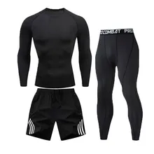 Новинка, зимние комплекты термобелья для мужчин, быстросохнущие, анти-микробные, тянущиеся, мужское термо нижнее белье, мужские теплые кальсоны для фитнеса